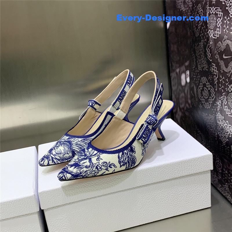 dior high heel bowknot color matching women’s shoes