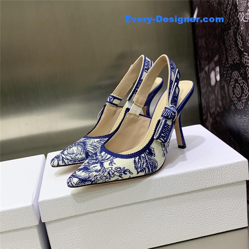 dior high heel bowknot color matching women’s shoes