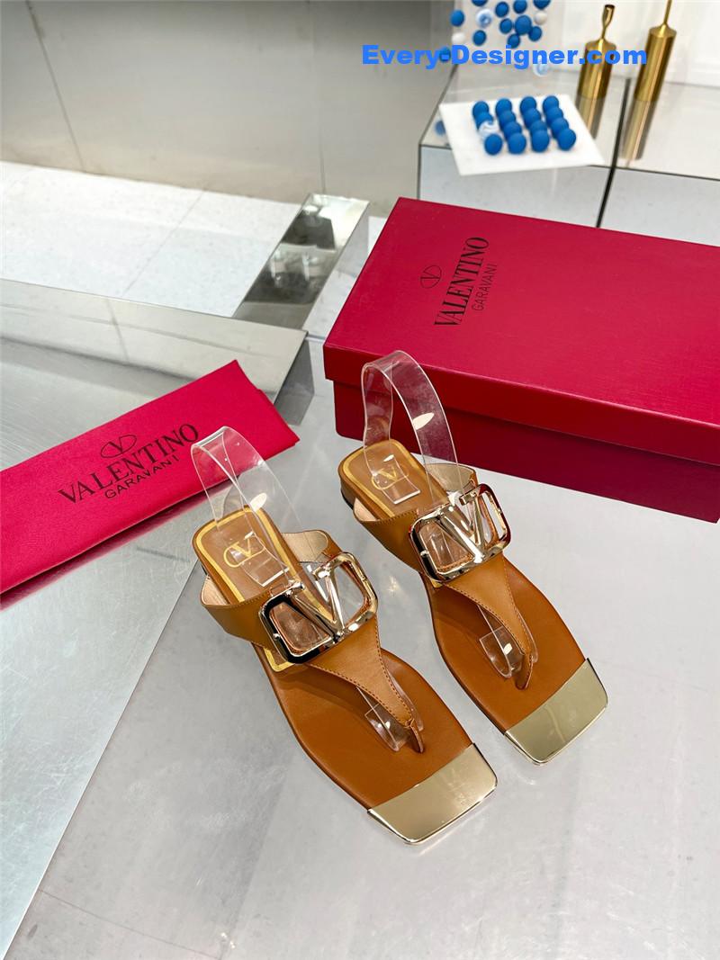 Valentino early spring new leather fabric slippers