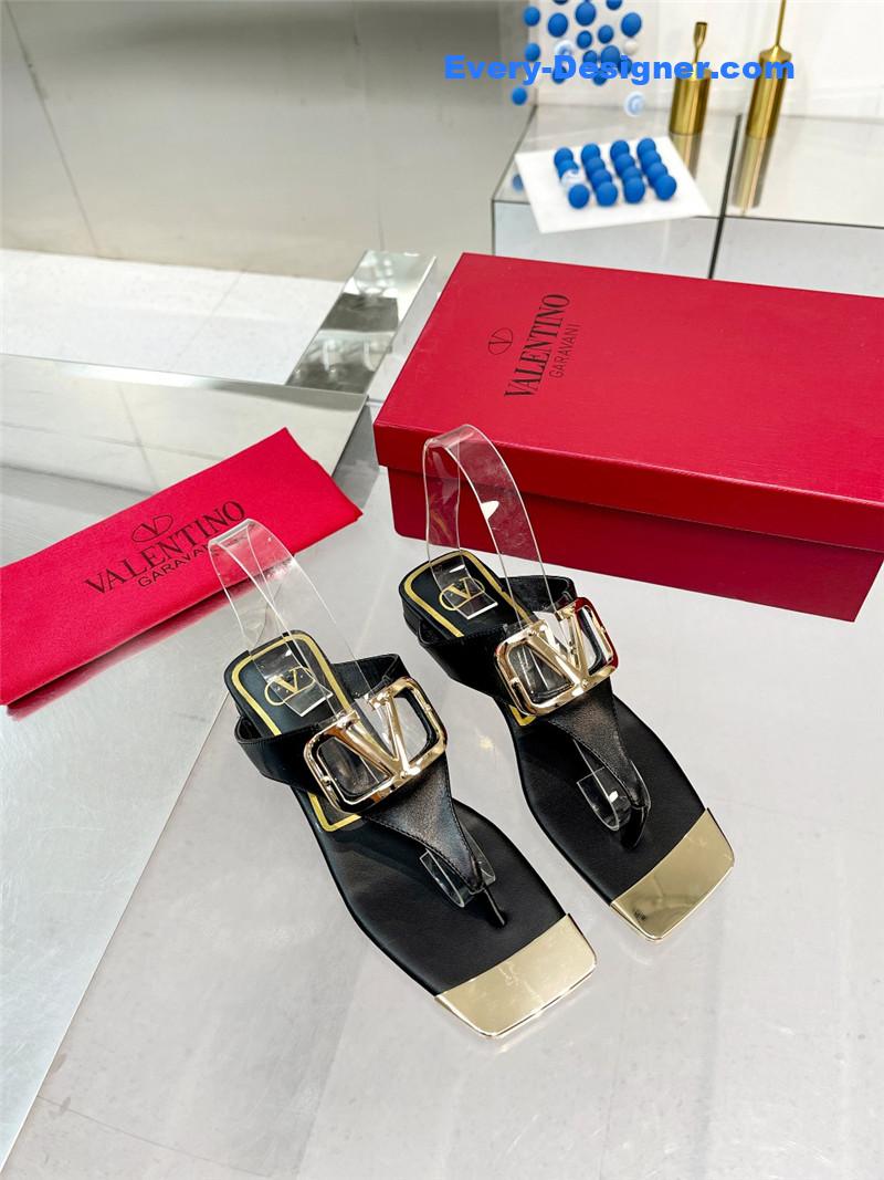 Valentino early spring new leather fabric slippers