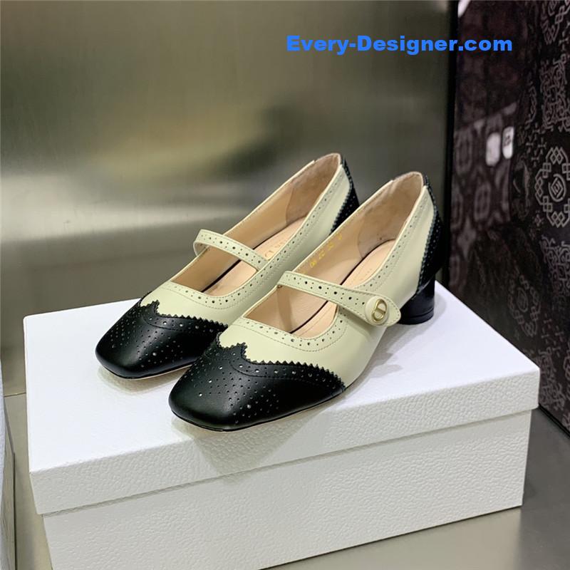 D10r cd letter logo chunky heel shoes