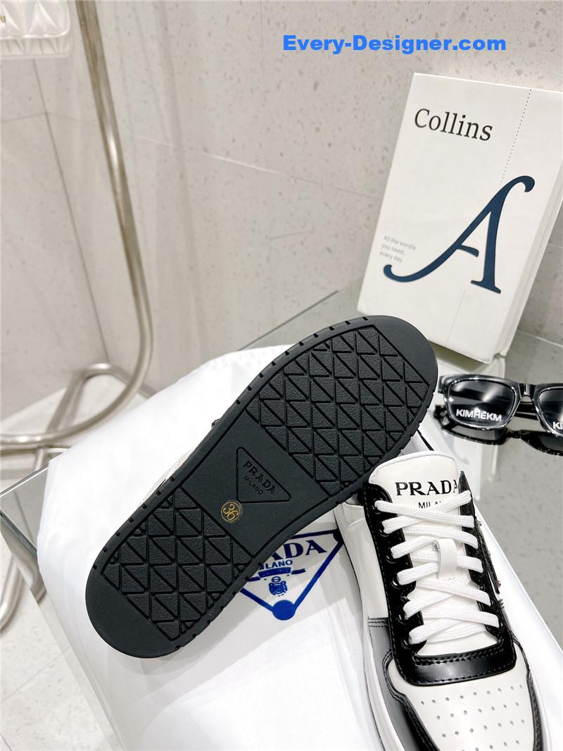 Pra*a white/black downtown leather sneakers