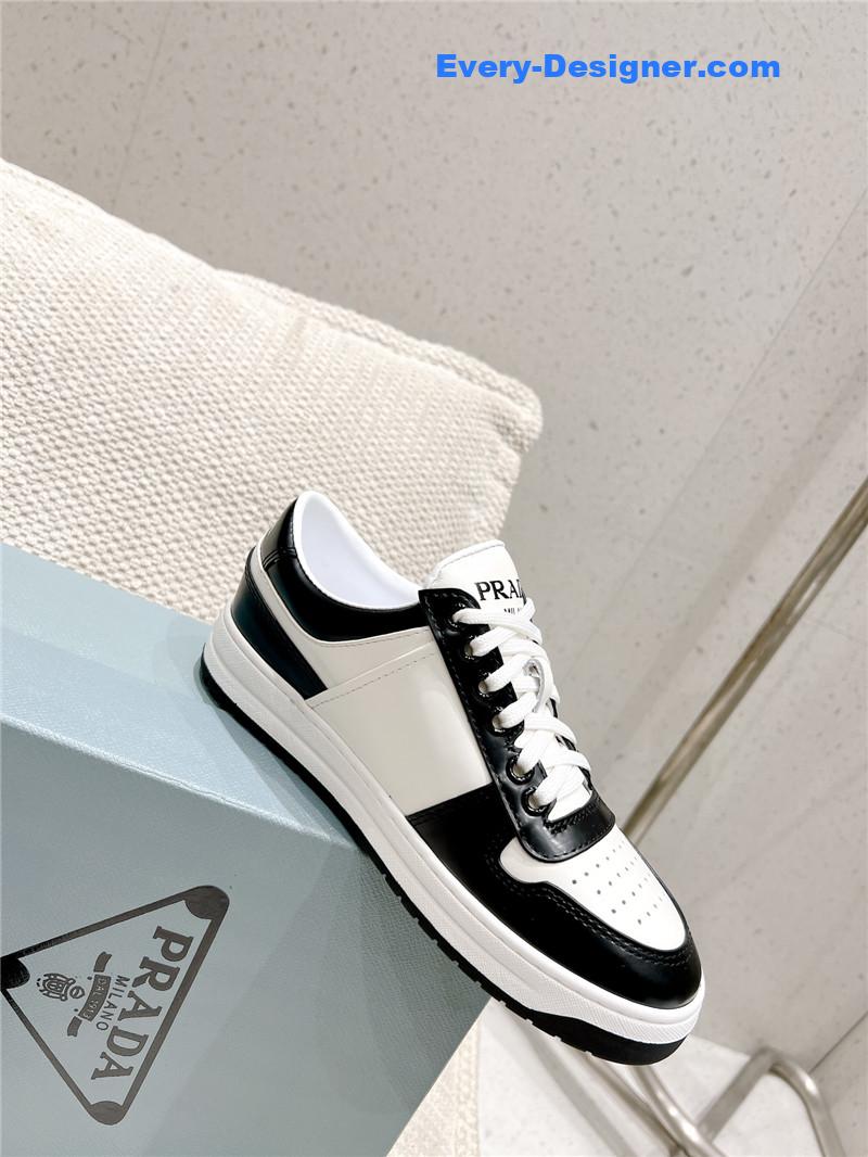 Pra*a white/black downtown leather sneakers