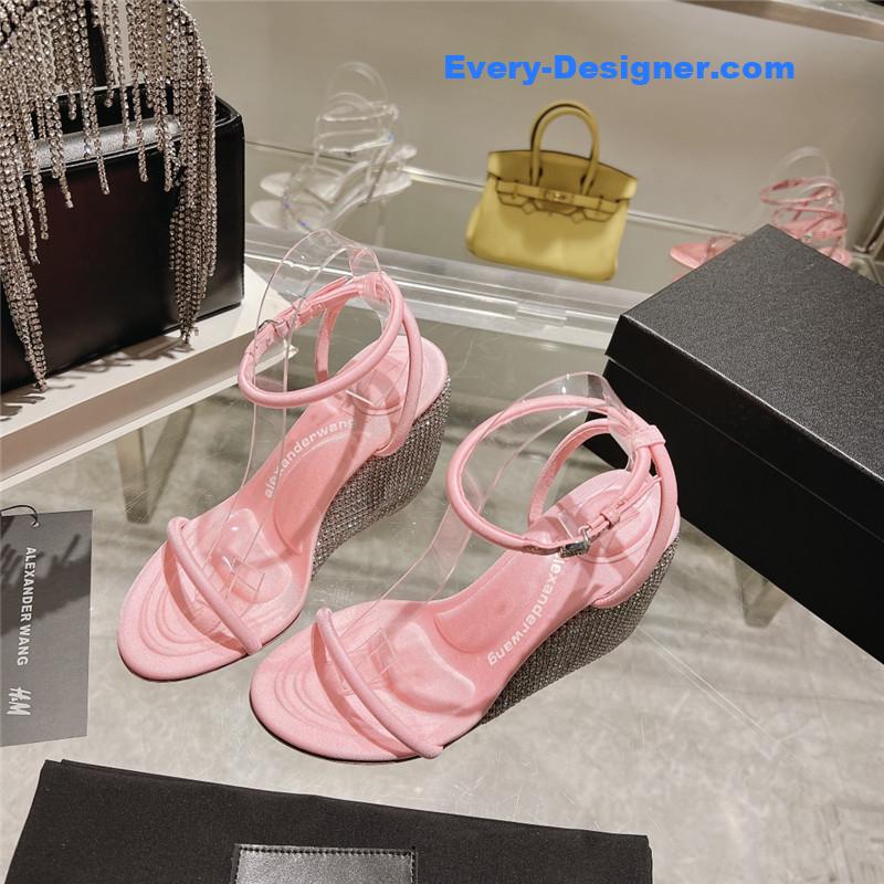 alexander wang new rhinestone wedge high heels