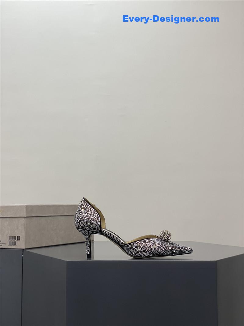Jimmy Choo jc high-heeled crystal slipper shoes