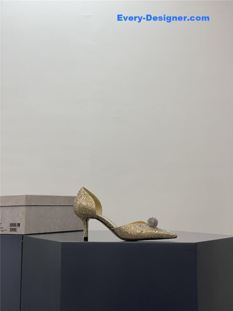 J1m*y Ch00 jc high-heeled crystal slipper shoes