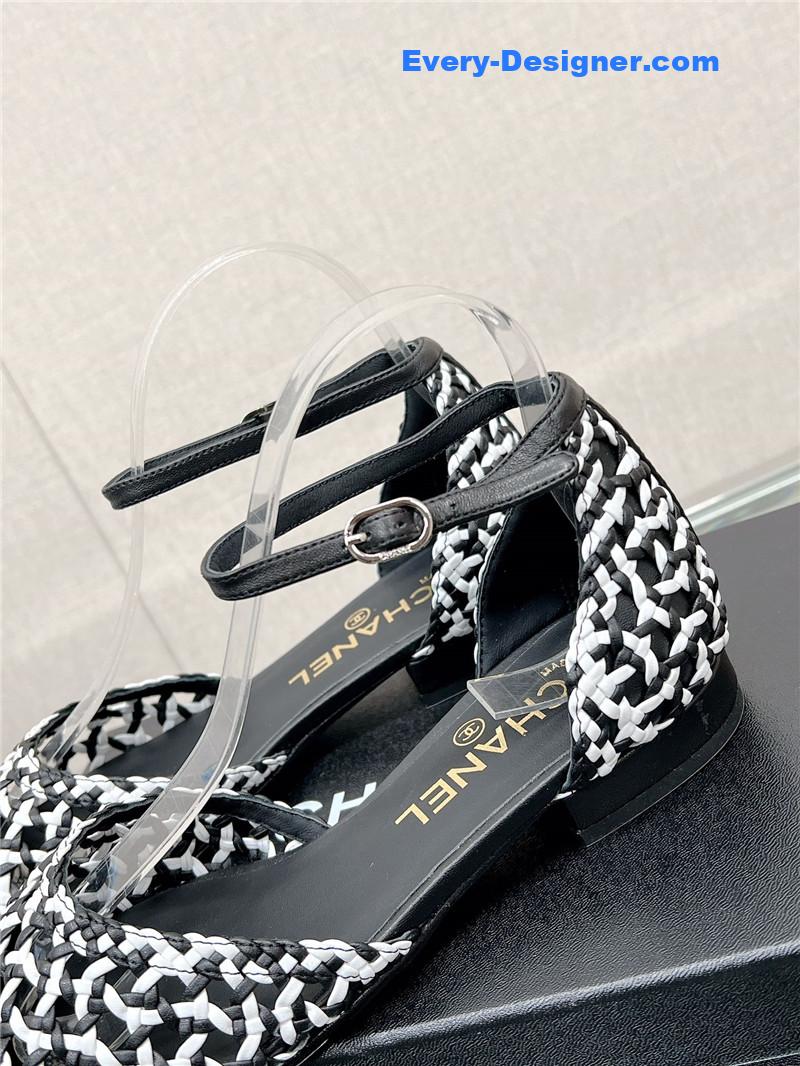 CC Mary Jane hollow woven sandals