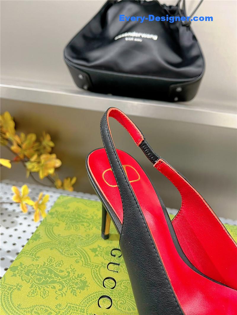 valentino diamond V buckle high heel sandals