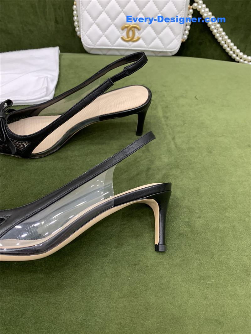 Va1e*ntin0 new lace pointed toe back empty shoes