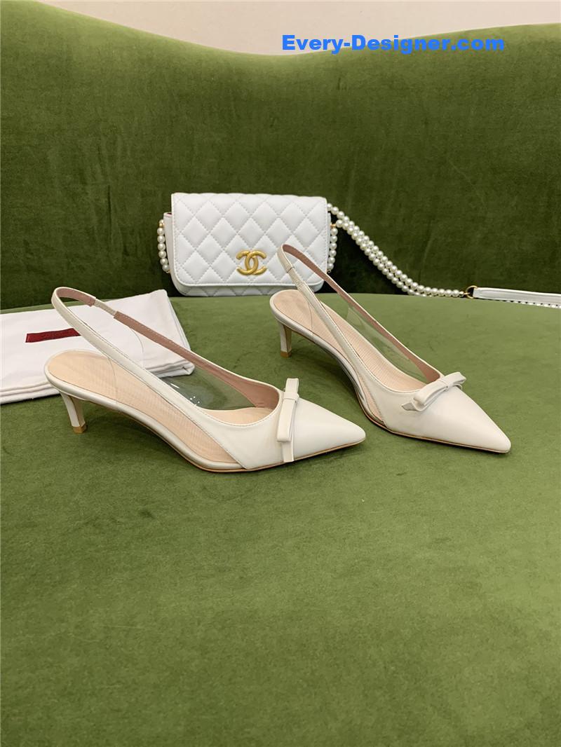 valentino new lace pointed toe back empty shoes