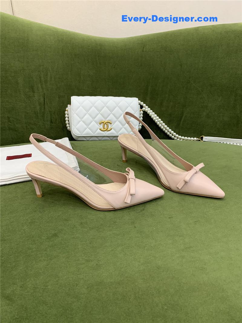 valentino new lace pointed toe back empty shoes