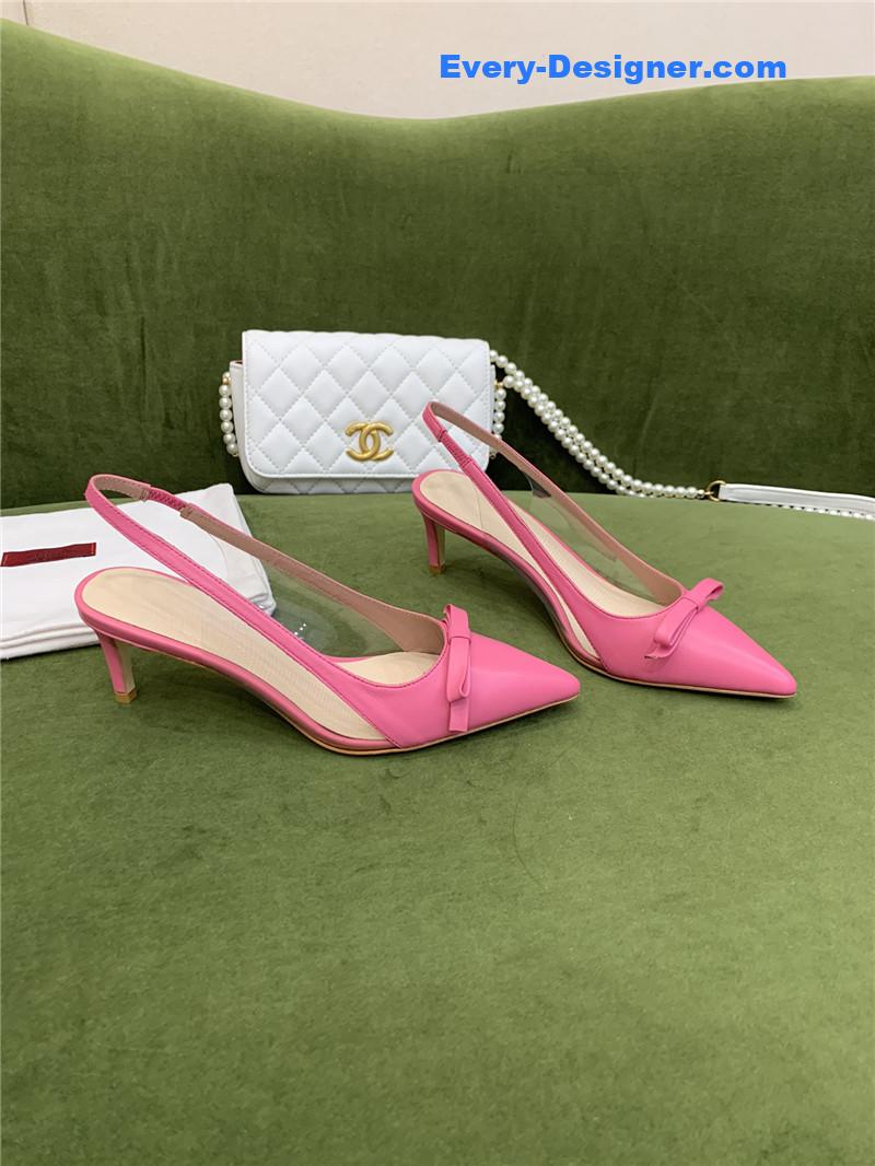 valentino new lace pointed toe back empty shoes