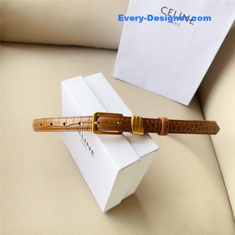 Ce1i*e triomphe medium logo print belt in calfskin