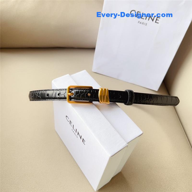 celine TRIOMPHE Medium Logo Print Belt in Calfskin