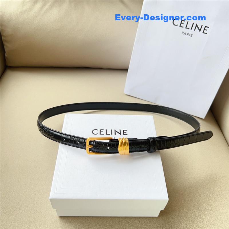 celine TRIOMPHE Medium Logo Print Belt in Calfskin