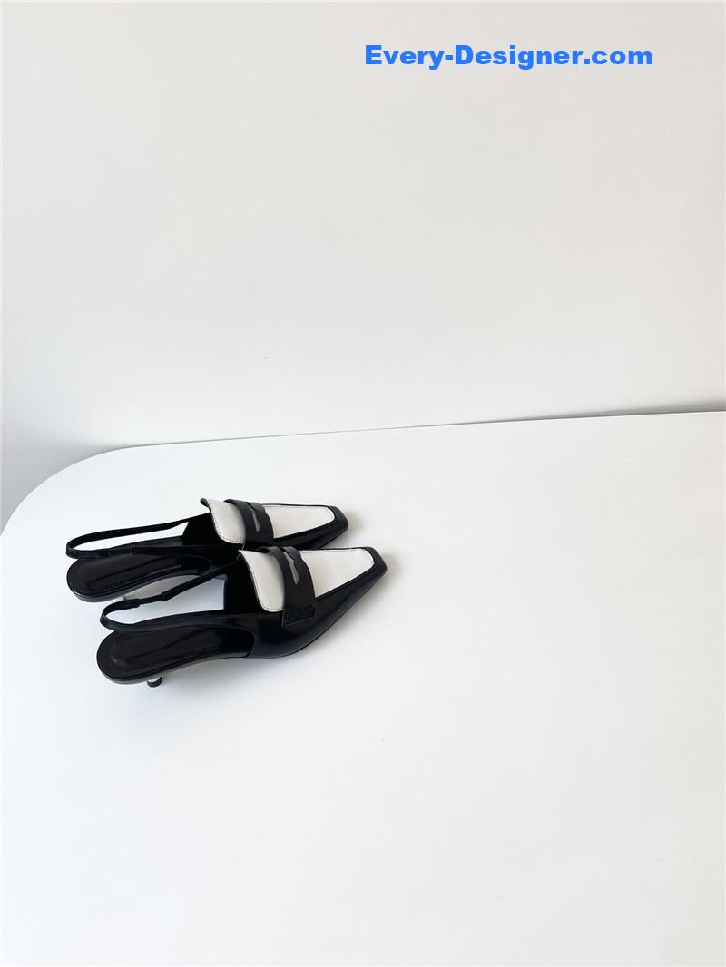 Ce1i*e vintage square toe metal heel mules