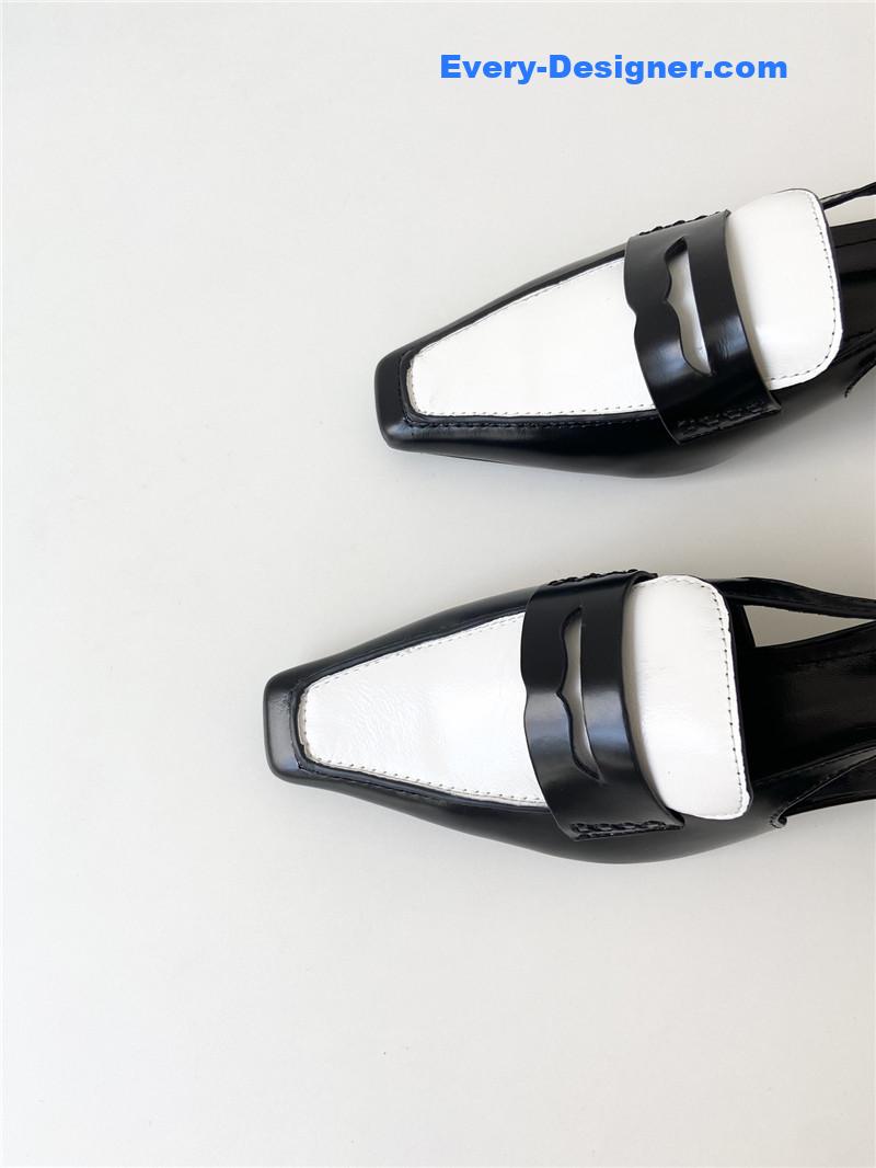 Ce1i*e vintage square toe metal heel mules