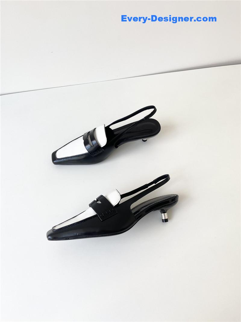 Ce1i*e vintage square toe metal heel mules