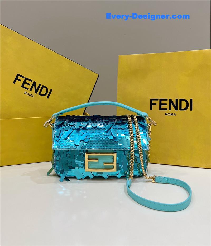 fendi sequins mini baguette bag
