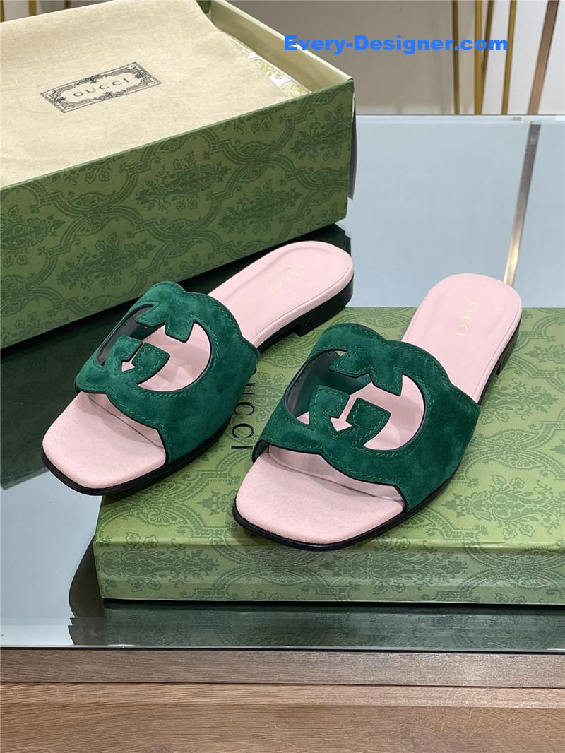 Gucci logo GG cutout slippers