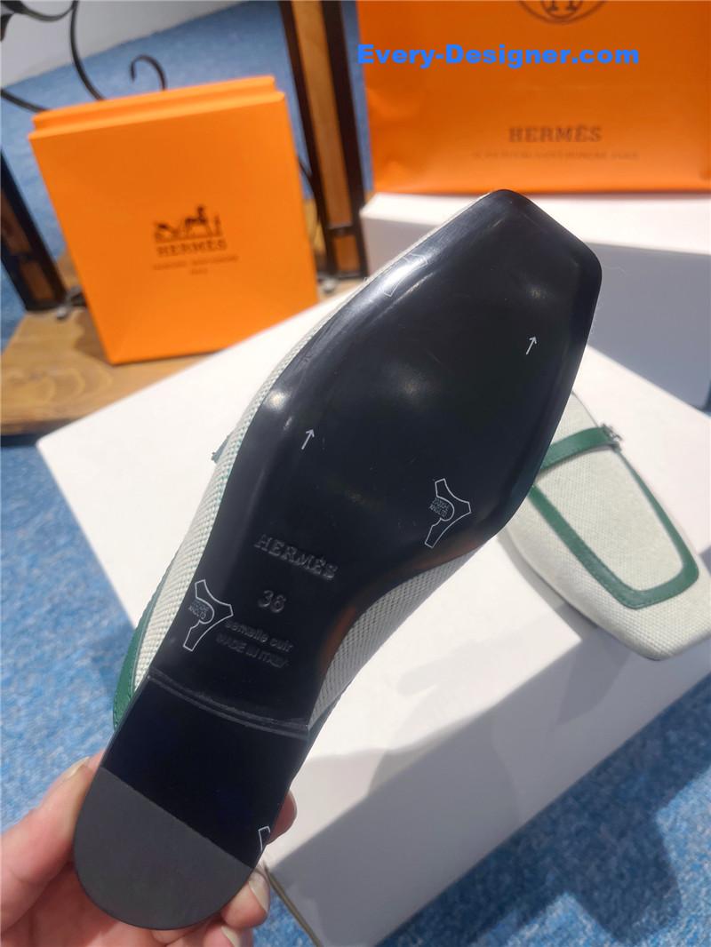 H**me5 square toe h buckle mules half slippers