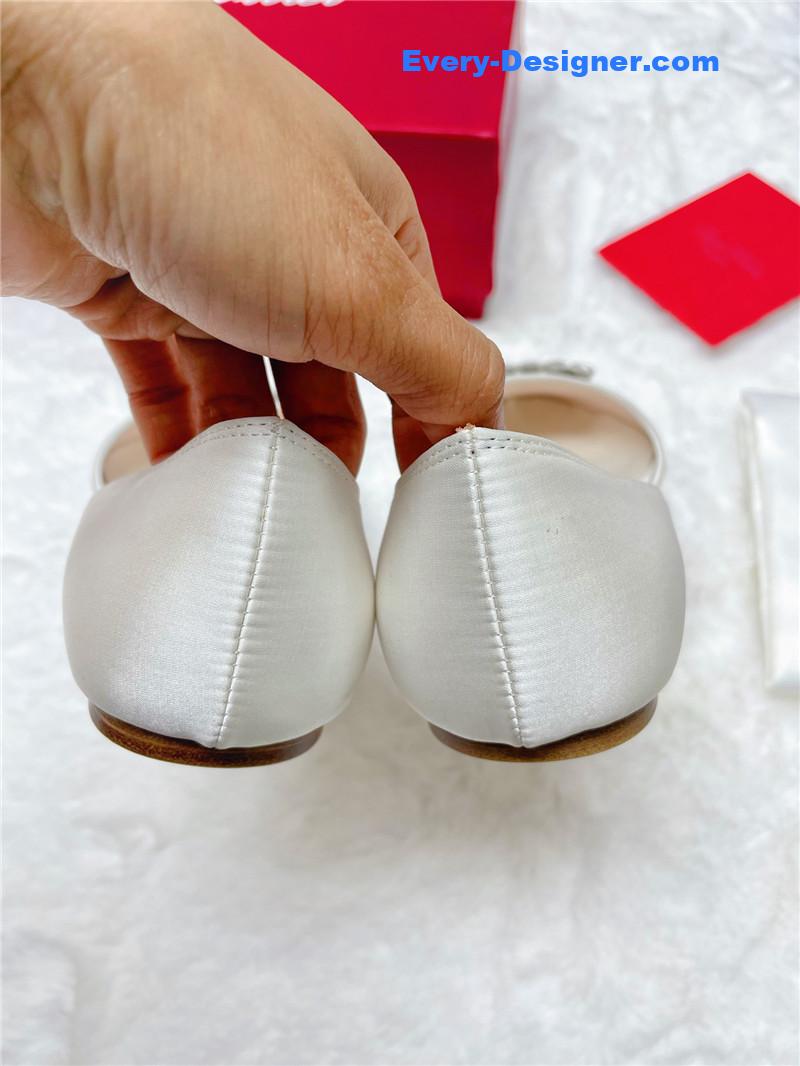 Roger vivier new rhinestone hollow ballet shoes