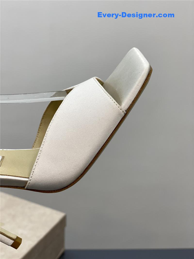 J1m*y Ch00 crystal square toe fish toe sandals