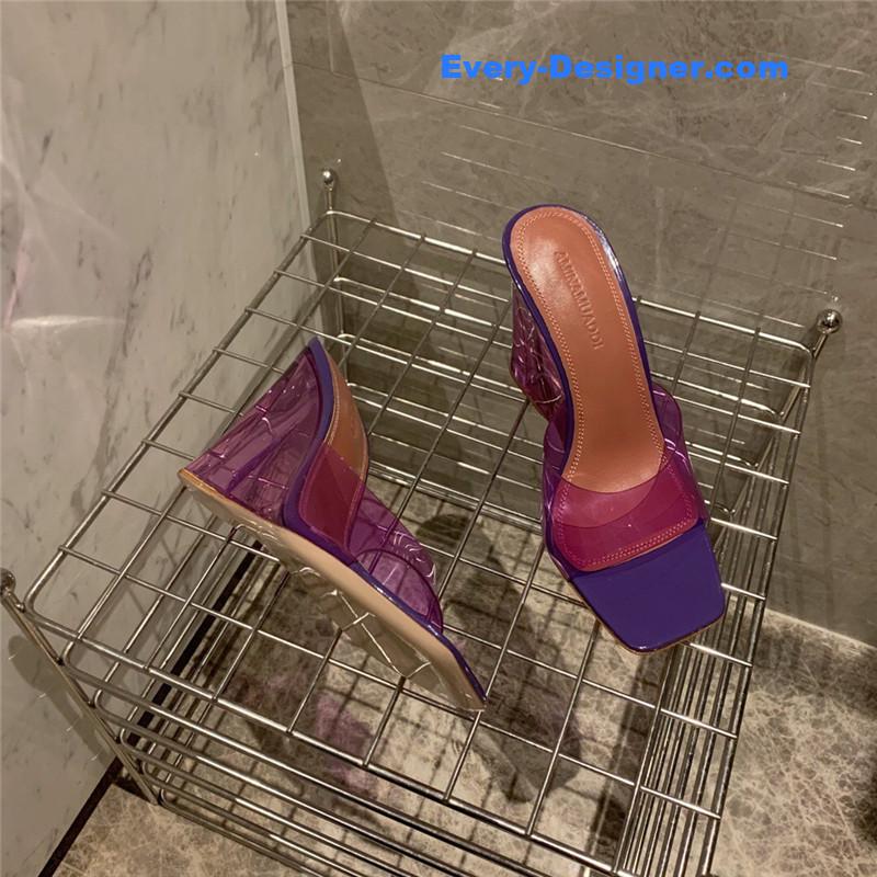 i Wedge transparent bottom slippers