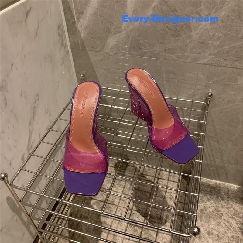 i Wedge transparent bottom slippers