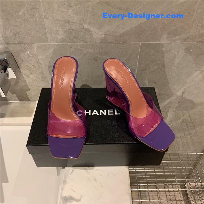 i Wedge transparent bottom slippers