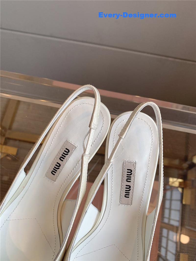 miumiu new pointed bowknot kitten heels