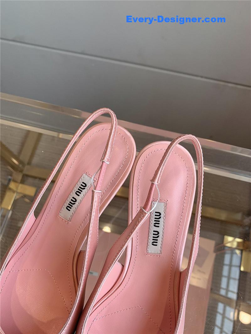 miumiu new pointed bowknot kitten heels