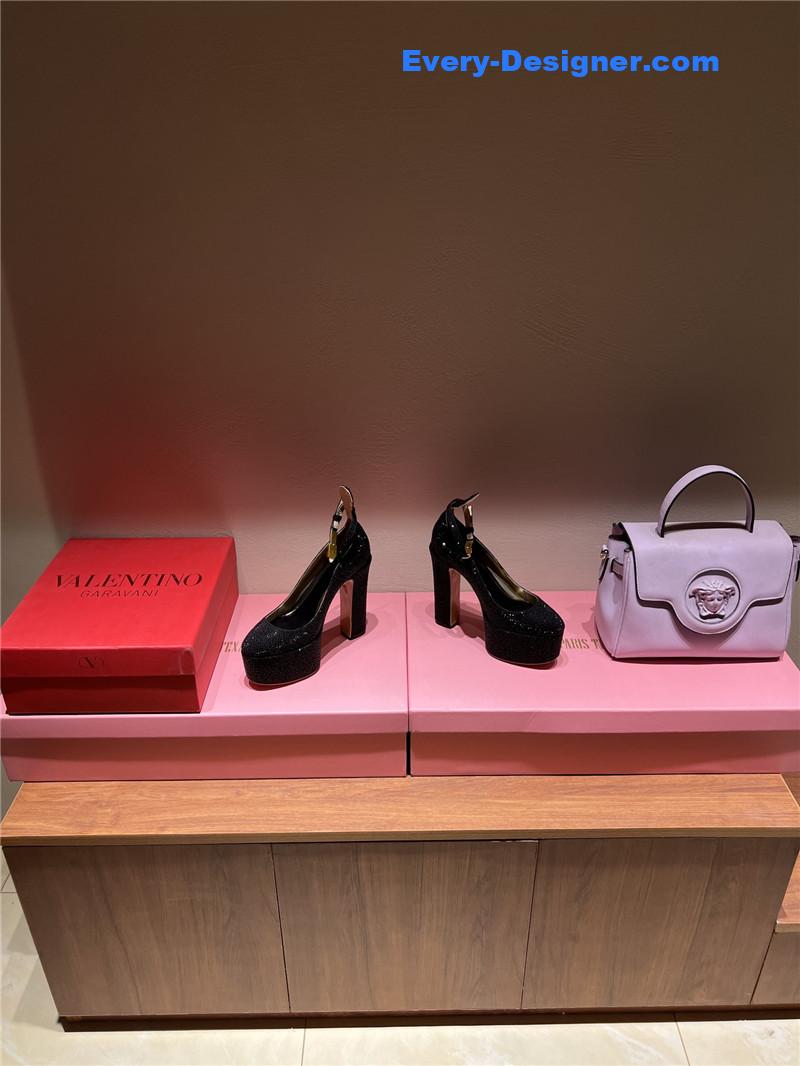 valentino sky high platform pumps in patent leather