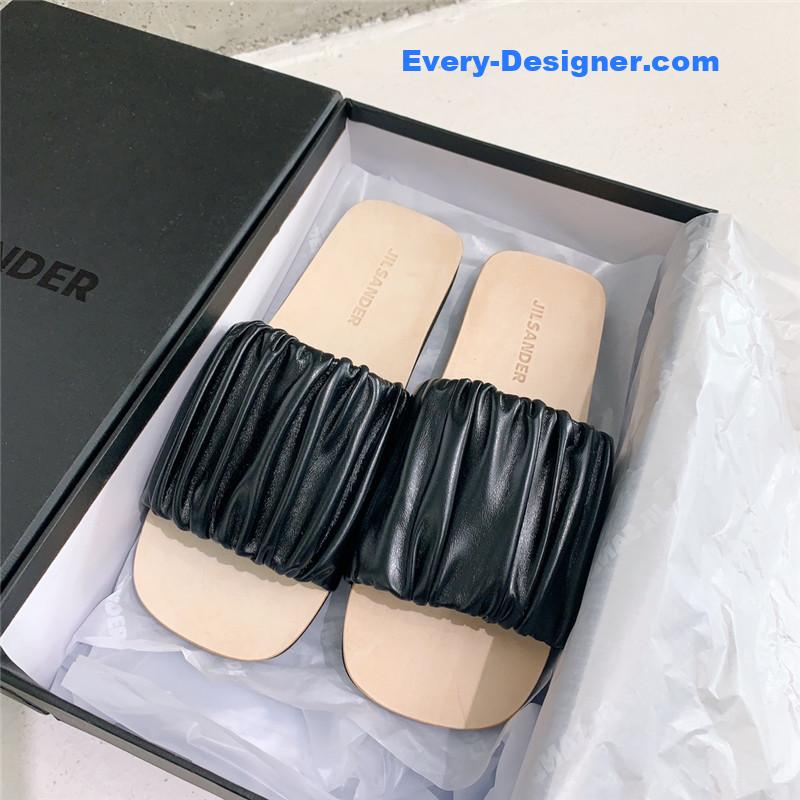 jil sander new pleated petal slippers