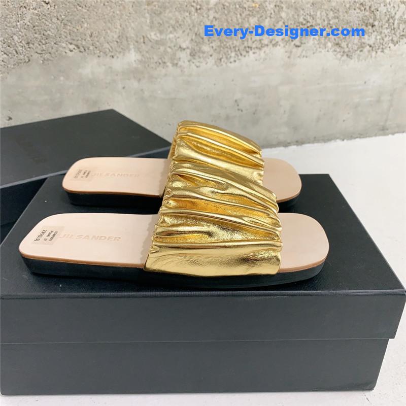 jil sander new pleated petal slippers