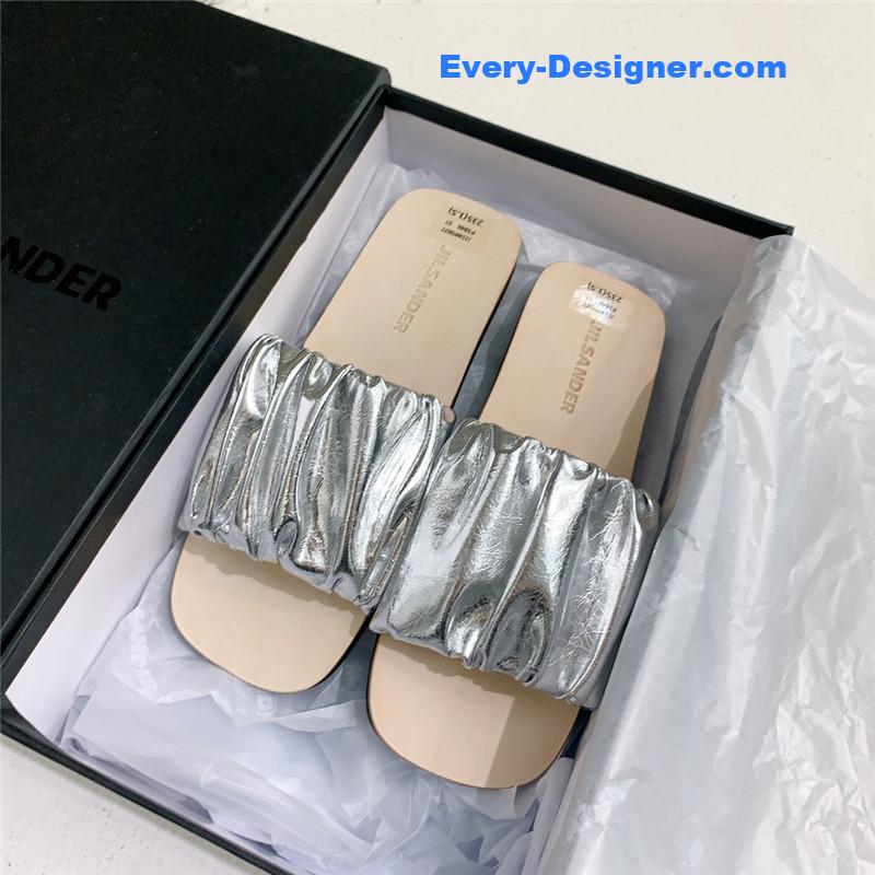 jil sander new pleated petal slippers