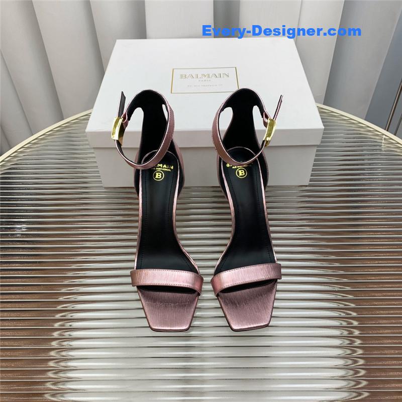 Balmain Metal Buckle Strap Heeled Sandals