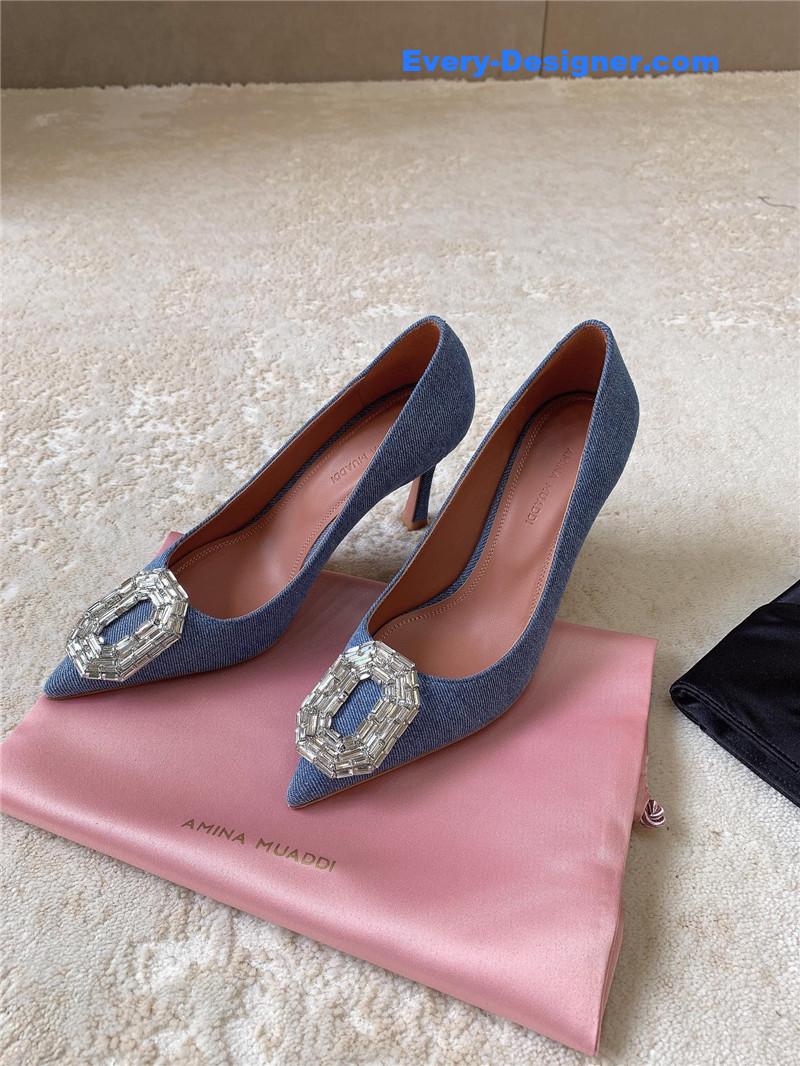 Amina Muaddi New Arrival Crystal Pumps