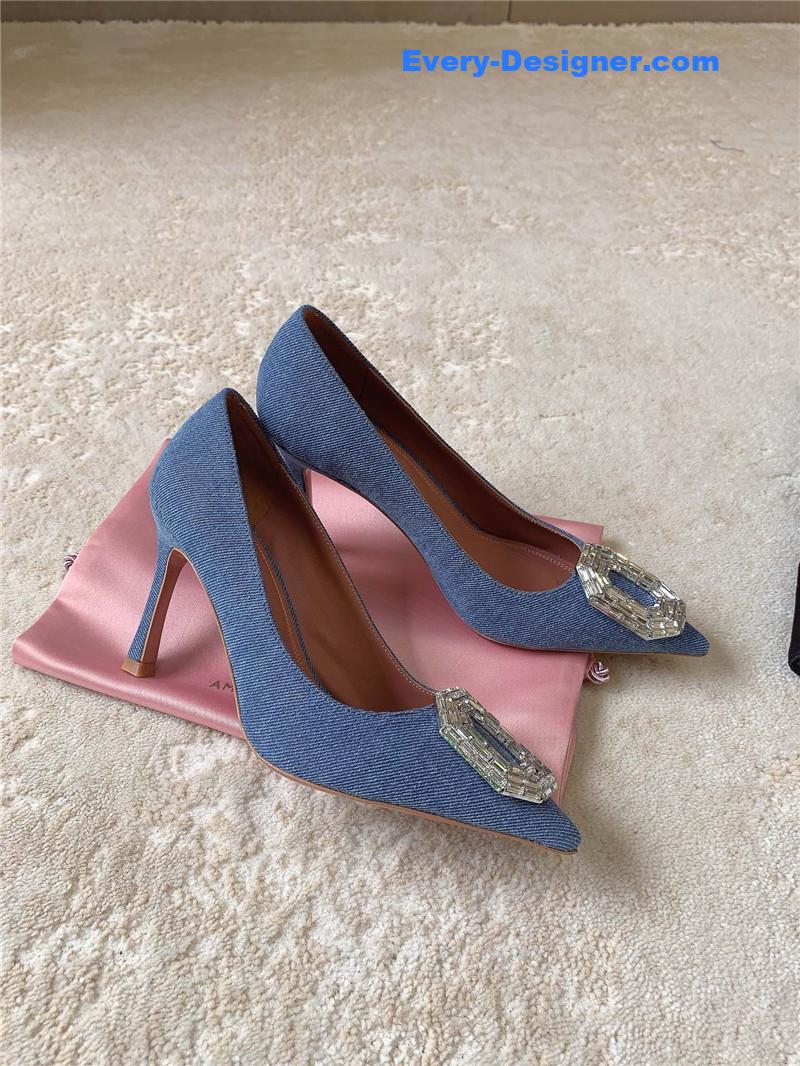 Amina Muaddi New Arrival Crystal Pumps