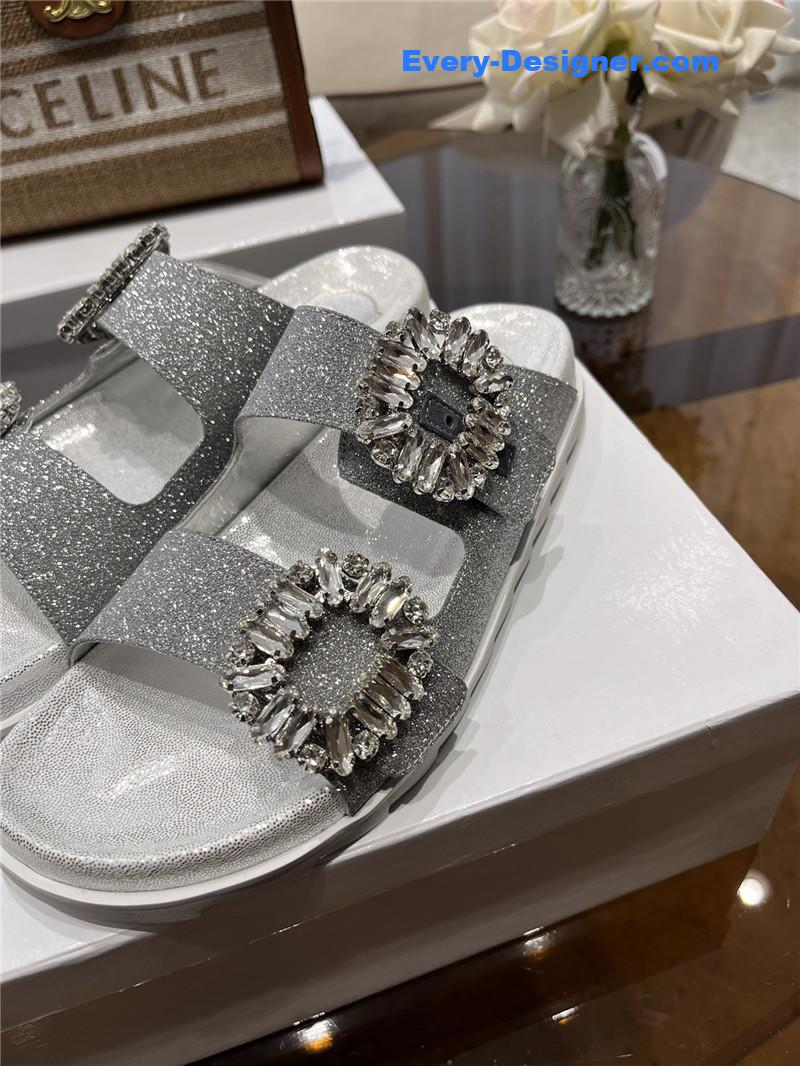Roger vivier new rhinestone buckle sandals