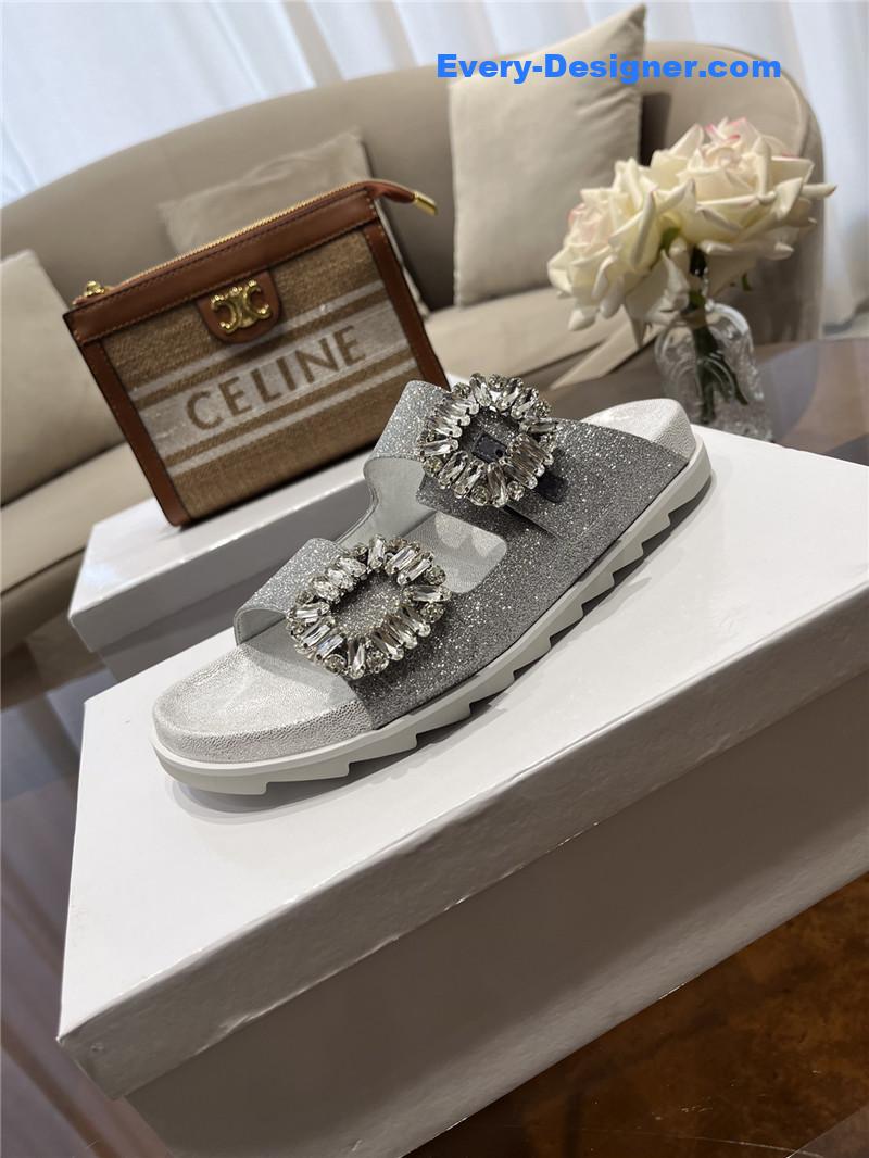 Roger vivier new rhinestone buckle sandals