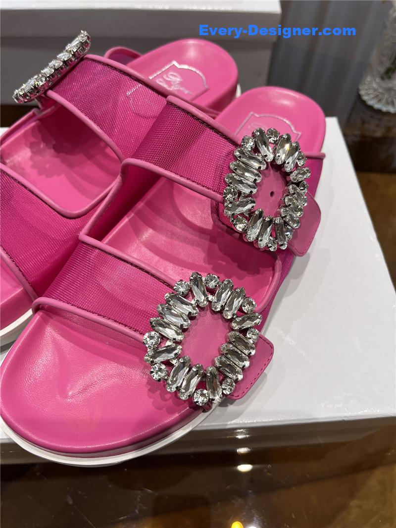 Roger vivier new rhinestone buckle sandals