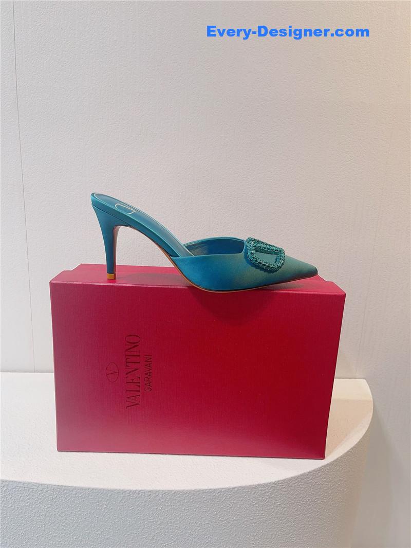 Va1e*ntin0 spring summer all-match high-heeled slippers