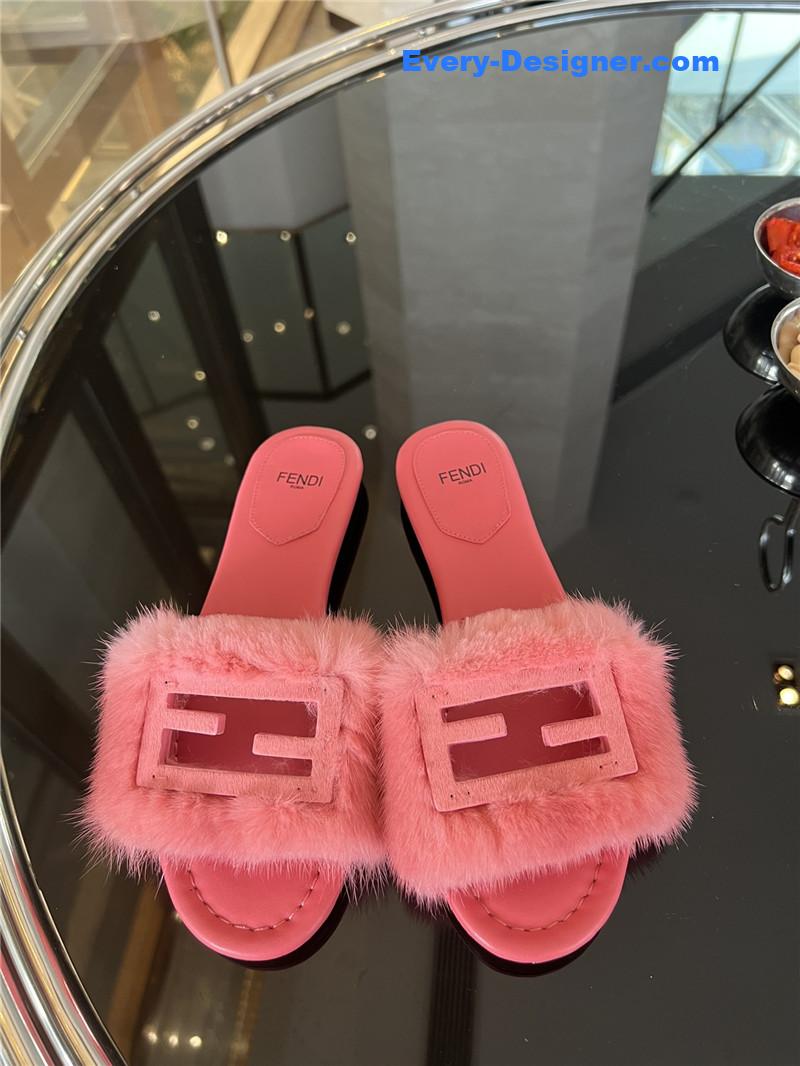 F**di new mink fur slippers