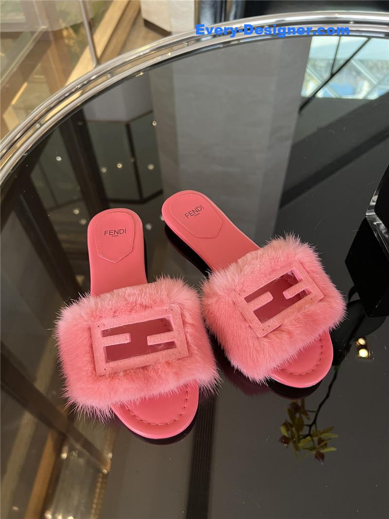 F**di new mink fur slippers