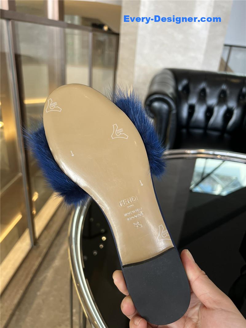 F**di new mink fur slippers