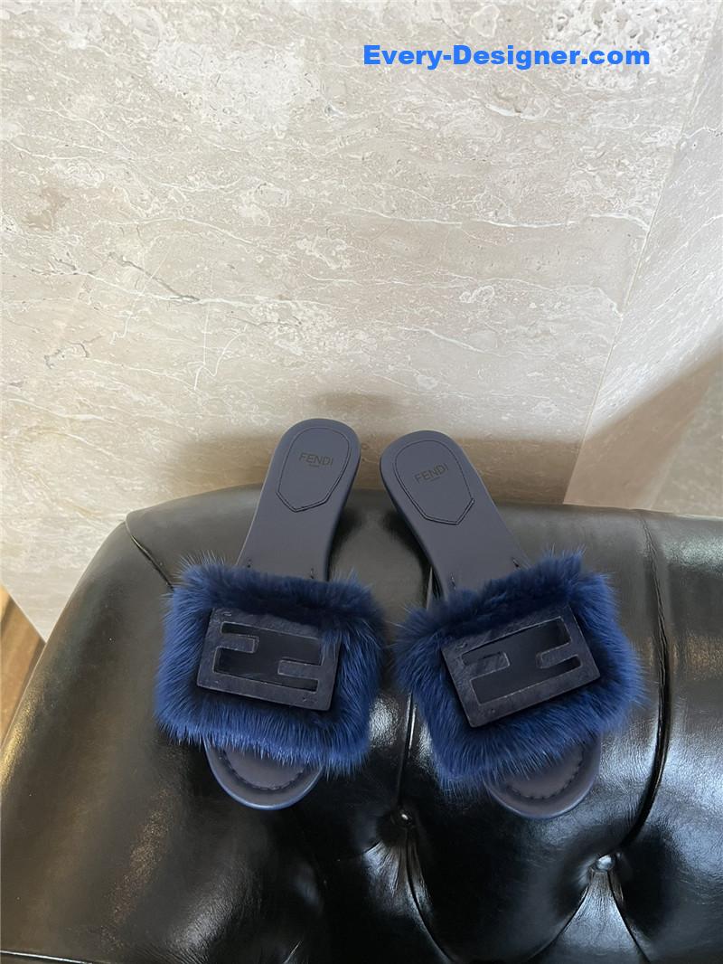 F**di new mink fur slippers