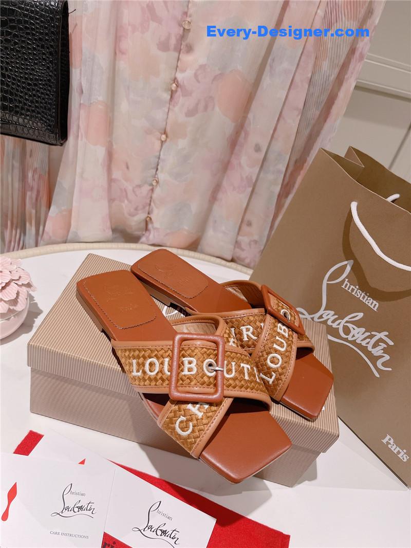 Chr1st1an louboutin 2023 letter new red sole shoes slippers