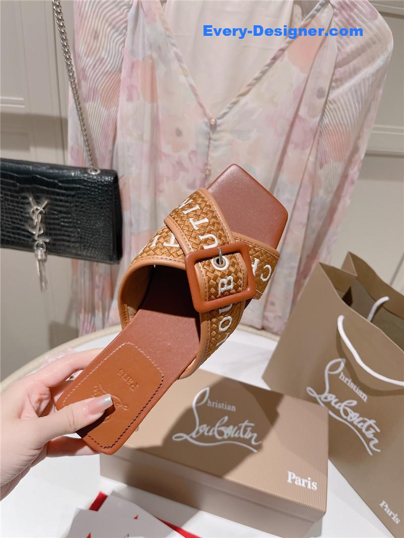 Chr1st1an louboutin 2023 letter new red sole shoes slippers