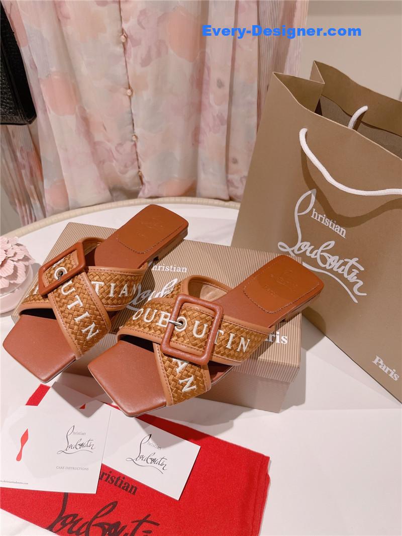 Christian Louboutin 2023 letter new red sole shoes slippers